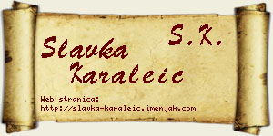 Slavka Karaleić vizit kartica